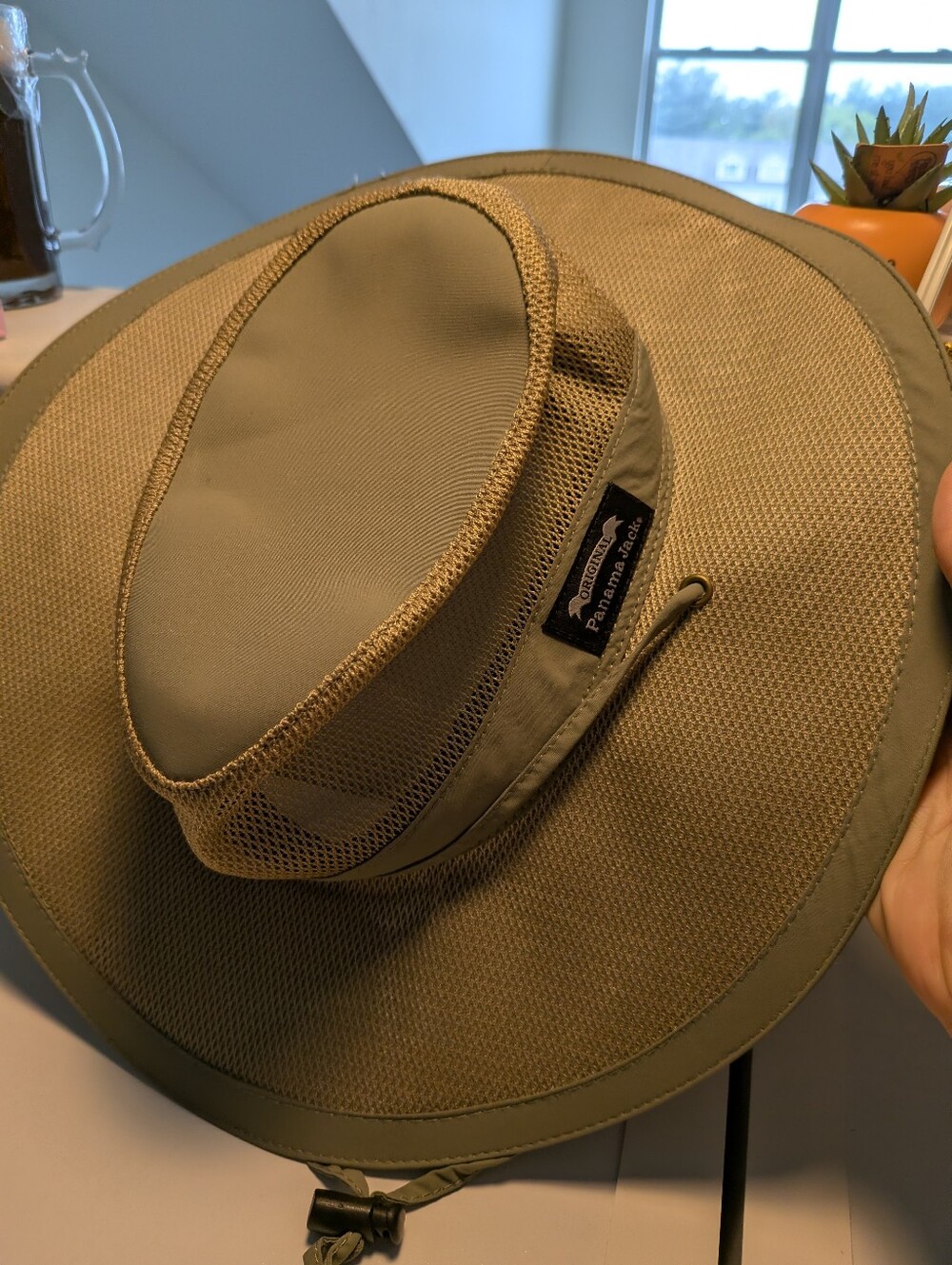 Panama Jack Original Khaki Mesh Safari Sun Hat Large